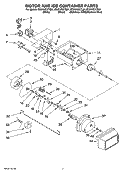 MOTOR AND ICE CONTAINER PARTS Diagram and Parts List for ED2VHEXTB01  Whirlpool Refrigerator