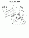 CONTROL PANEL PARTS Diagram and Parts List for WFW9550WL10  Whirlpool Washer