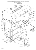 CONTROLS AND REAR PANEL Diagram and Parts List for RAX4232JQ0  Roper Washer