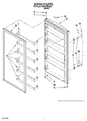 DOOR PARTS, OPTIONAL PARTS (NOT INCLUDED) Diagram and Parts List for EV201NZRQ00  Whirlpool Freezer