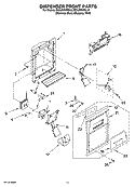 DISPENSER FRONT PARTS Diagram and Parts List for EC3JHAXRL12  Whirlpool Refrigerator