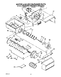 MOTOR AND ICE CONTAINER Diagram and Parts List for KSRB22QXBL00  KitchenAid Refrigerator