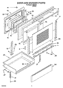 DOOR AND DRAWER PARTS Diagram and Parts List for IJP89802  Inglis Range