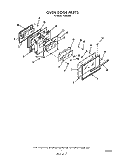 OVEN DOOR Diagram and Parts List for F9858W0  Roper Range