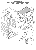 LINER PARTS Diagram and Parts List for RT12VKYKT00  Roper Refrigerator