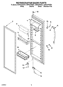 REFRIGERATOR DOOR PARTS Diagram and Parts List for KSRX25FNBL01  KitchenAid Refrigerator