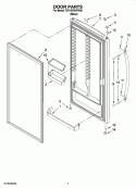 DOOR PARTS, OPTIONAL PARTS (NOT INCLUDED) Diagram and Parts List for 7EV187NYRV00  Whirlpool Freezer