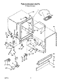 TUB ASSEMBLY Diagram and Parts List for DU8100XX1  Whirlpool Dishwasher
