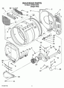 BULKHEAD PARTS Diagram and Parts List for 3XWGD5705SW2  Whirlpool Dryer