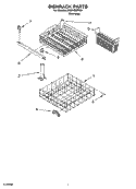 DISHRACK PARTS, OPTIONAL PARTS Diagram and Parts List for DU851SWPS0  Whirlpool Dishwasher