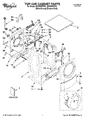 TOP AND CABINET PARTS Diagram and Parts List for WFW9500TC01  Whirlpool Washer
