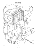 TUB , LITERATURE AND OPTIONAL Diagram and Parts List for DU9450XT2  Whirlpool Dishwasher