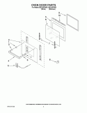 OVEN DOOR PARTS Diagram and Parts List for IBS324PWW0  Whirlpool Wall Oven