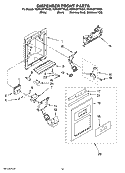 DISPENSER FRONT PARTS Diagram and Parts List for KSRX25FTSS02  KitchenAid Refrigerator