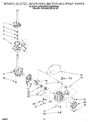 BRAKE, CLUTCH, GEARCASE, MOTOR AND PUMP Diagram and Parts List for 8LSR5132BN2  Whirlpool Washer