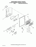 DISPENSER FRONT PARTS Diagram and Parts List for GSF26C5EXB00  Whirlpool Refrigerator