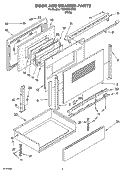 DOOR AND DRAWER PARTS Diagram and Parts List for TES400PXMQ0  Estate Range
