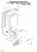 REFRIGERATOR LINER PARTS Diagram and Parts List for KSRS25RVMK03  KitchenAid Refrigerator