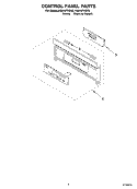 CONTROL PANEL Diagram and Parts List for RS610PXGV8  Whirlpool Range