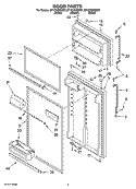 DOOR PARTS Diagram and Parts List for ET1CHEXSQ01  Whirlpool Refrigerator