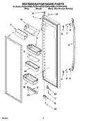 REFRIGERATOR DOOR PARTS Diagram and Parts List for GC3NHAXST00  Whirlpool Refrigerator