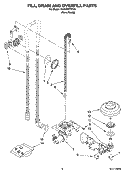 FILL, DRAIN AND OVERFILL PARTS Diagram and Parts List for KUDU03FTPA0  KitchenAid Dishwasher