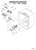 REFRIGERATOR LINER PARTS Diagram and Parts List for GB9SHDXPQ01  Whirlpool Refrigerator