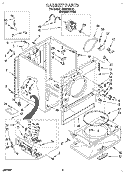 CABINET Diagram and Parts List for LGR5634AQ2  Whirlpool Dryer