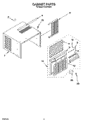 CABINET PARTS Diagram and Parts List for CA5WMR3  Crosley Air Conditioner