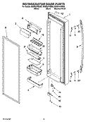 REFRIGERATOR DOOR PARTS Diagram and Parts List for GS2SHAXSQ02  Whirlpool Refrigerator