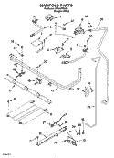 MANIFOLD PARTS Diagram and Parts List for YSF315PEKQ1  Whirlpool Range