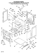 CHASSIS PARTS Diagram and Parts List for RF196LXKQ1  Whirlpool Range