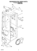 REFRIGERATOR LINER PARTS Diagram and Parts List for 6GD5SHGXSS00  Whirlpool Refrigerator