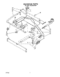 MANIFOLD Diagram and Parts List for SF305ESPW0  Whirlpool Range