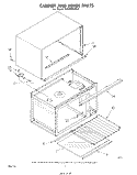 CABINET AND HINGE Diagram and Parts List for MW8400XR0  Whirlpool Microwave