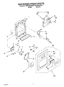 DISPENSER FRONT Diagram and Parts List for KSRU22FKWH04  KitchenAid Refrigerator
