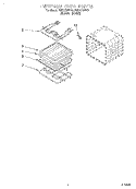 INTERNAL OVEN Diagram and Parts List for RMC275PDB1  Whirlpool Microwave Oven Combo