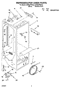 REFRIGERATOR LINER PARTS Diagram and Parts List for KSRB22FKSS04  KitchenAid Refrigerator