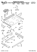 COOKTOP PARTS Diagram and Parts List for GY396LXPB01  Whirlpool Range