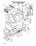 DRYER BULKHEAD Diagram and Parts List for LTG6234AN3  Whirlpool Washer Dryer Combo