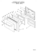 OVEN DOOR Diagram and Parts List for KEMS377BWH1  KitchenAid Wall Oven