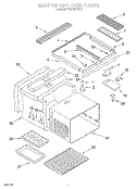 MAINTOP AND OVEN Diagram and Parts List for RS373PXWT2  Whirlpool Range