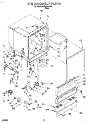TUB ASSEMBLY Diagram and Parts List for DU900PCDB3  Whirlpool Dishwasher