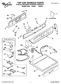 TOP AND CONSOLE PARTS Diagram and Parts List for GGW9868KL4  Whirlpool Dryer