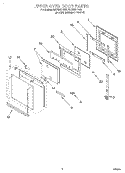 UPPER OVEN DOOR Diagram and Parts List for RBD305PDB2  Whirlpool Wall Oven