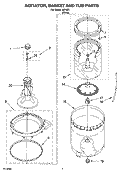 AGITATOR, BASKET AND TUB PARTS Diagram and Parts List for IJ41001  Inglis Washer