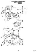 MACHINE BASE PARTS Diagram and Parts List for LSW9750PW3  Whirlpool Washer