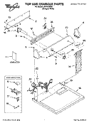 TOP AND CONSOLE PARTS Diagram and Parts List for LEV4634PQ0  Whirlpool Dryer