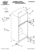 CABINET PARTS Diagram and Parts List for RT18VKXKQ00  Roper Refrigerator