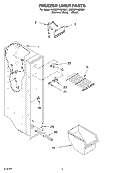 FREEZER LINER Diagram and Parts List for 3XED0FHQKB01  Whirlpool Refrigerator